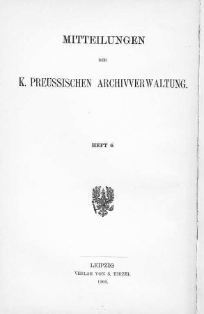 Übersicht über die Bestände der K. Staatsarchivs zu Coblenz