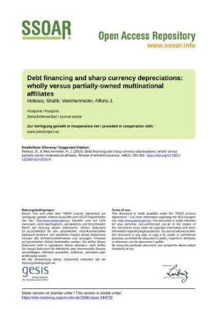 Debt financing and sharp currency depreciations: wholly versus partially-owned multinational affiliates