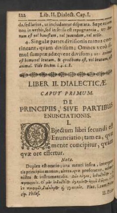 Caput Primum. De Principiis, Sive Partibus Enunciationis.