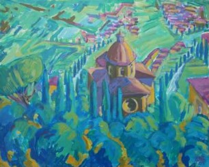 Cortona, Blick auf die Kirche Madonna del Calcinaio, Toskana