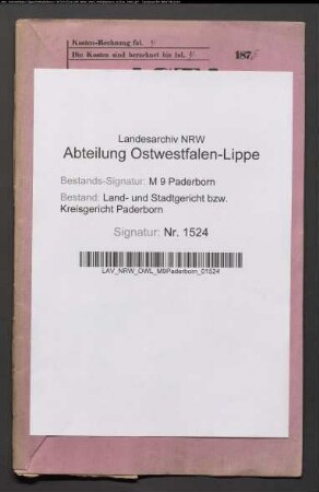 Erblasser: Franzsander, Johann Heinrich:
