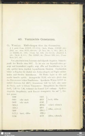 40. Vermischte Constanten