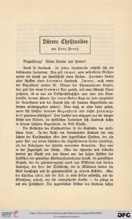 Dürers Christusidee