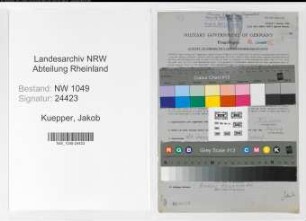 Entnazifizierung Jakob Kuepper , geb. 25.01.1891 (Werkmeister)