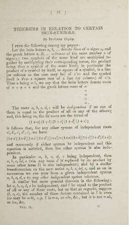 Theorems in relation to certain sign-symbols.