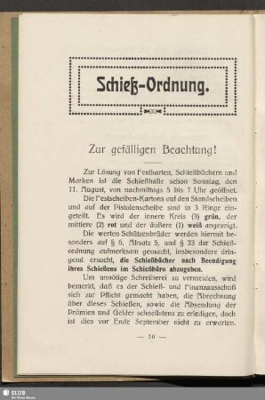 Schieß-Ordnung