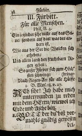 III. Fürbitt. Für alle Menschen.