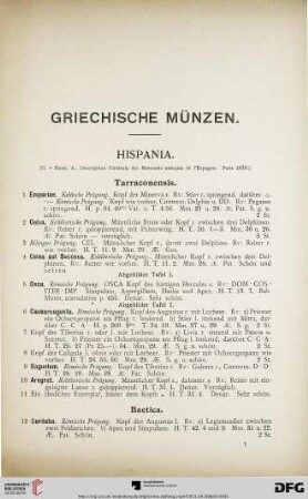 Griechische Münzen (Nr. 1-803)