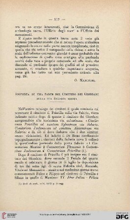 Scoperta di una parte del cimitero dei giordani sulla via Salaria Nuova