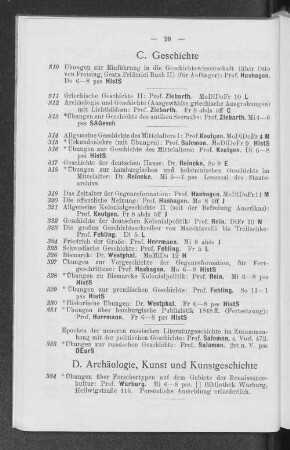 D. Archäologie, Kunst und Kunstgeschichte