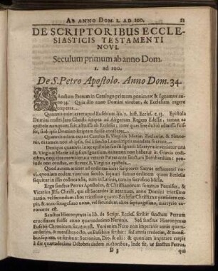 Seculum primum. - Seculum tertium.