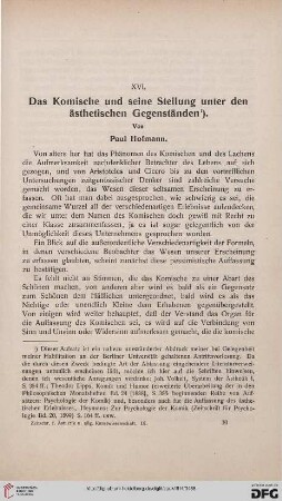 Das Komische und seine Stellung unter den ästhetischen Gegenständen