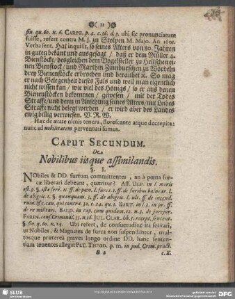 Caput Secundum. De Nobilibus iisque assimilandis