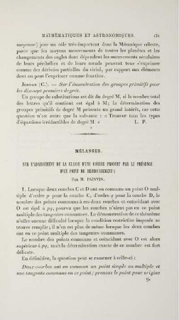 Mélanges.
