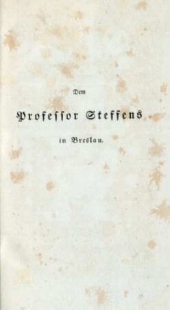 Dem Professor Steffens in Breslau