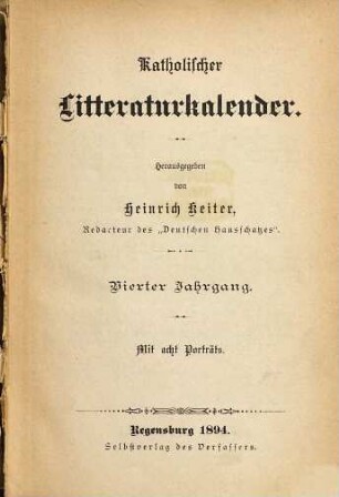 Katholischer Literaturkalender. 4 (1894)