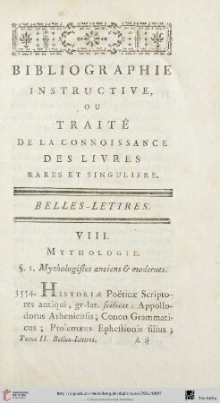 VIII. Mythologie