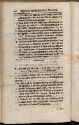 II. Regeln der Weltklugheit aus jener allgemeinen Beschaffenheit der Menschen.