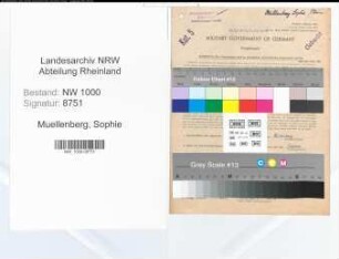 Entnazifizierung Sophie Muellenberg, geb. 18.04.1900 (Postsekretaerin)