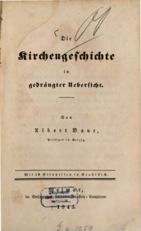 Die Kirchengeschichte in gedrängter Übersicht