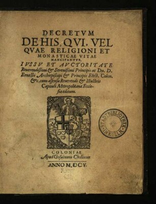 Decretum de his, qui, vel quae religioni et monasticae vitae mancipantur