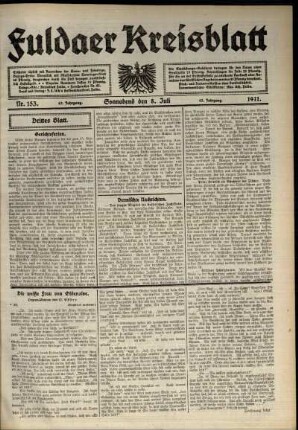 Dritte Ausgabe vom Samstag, den 08. Juli 1911.