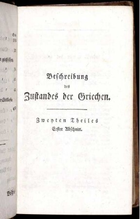 Zweyten Theiles Erster Abschnitt