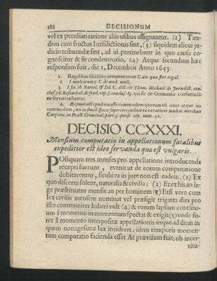 Decisio CCXXXI. - CCXL.