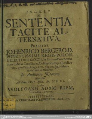 De sententia tacite alternativa
