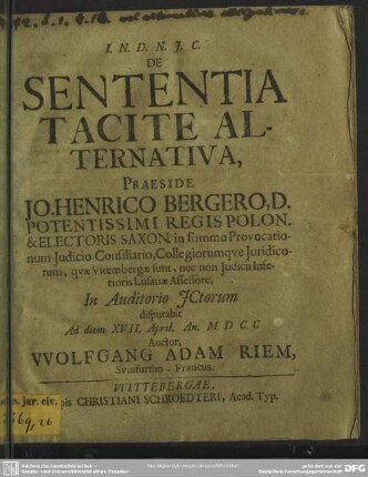 De sententia tacite alternativa