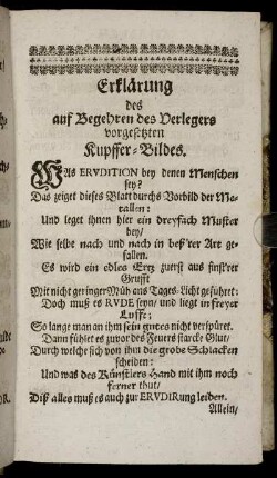 Erklärung des auf Begehren des Verleger vorgesetzten Kupffer-Bildes.