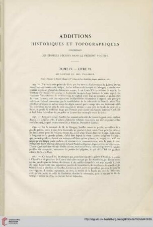 Additions historiques et topographiques