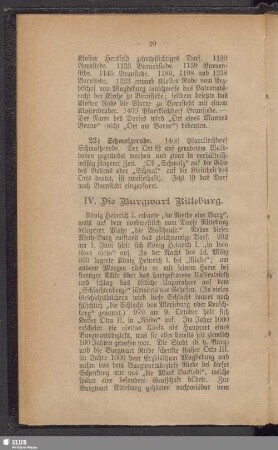 IV. Die Burgwart Ritteburg