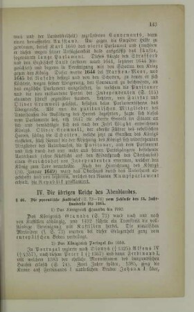 IV. Die übrigen Reiche des Abendlandes