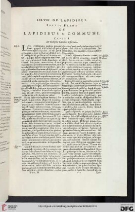 Sectio prima: De lapidibus in communi