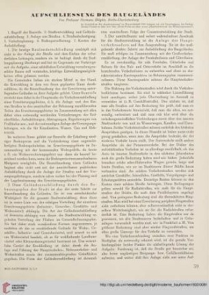 Aufschliessung des Baugeländes