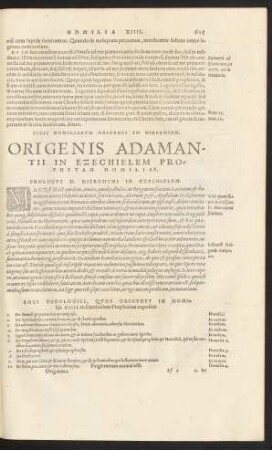 Origenis Adamantii In Ezechielem Prophetam Homiliae.