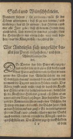 Wie Andolosia sich ungefähr bucket sein Paret aufzuheben/ und sein Wünschhütlein findet.