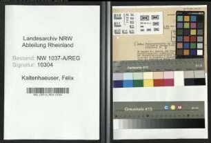 Entnazifizierung Felix Kaltenhaeuser , geb. 01.01.1909 (Reg.Assessor)