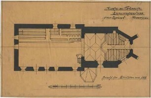 Dolmetsch, Heinrich; Täferrot; Ev. Pfarrkirche, Restaurierung - Alter Zustand - Empore (Grundriss)