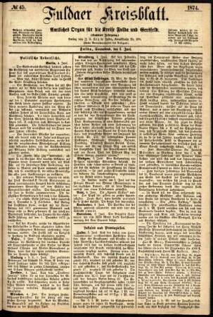 Ausgabe vom Samstag, den 06. Juni 1874.