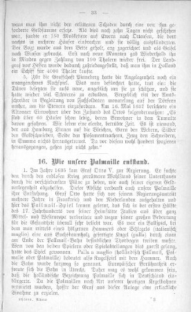 16. Wie unsere Palmaille entstand.