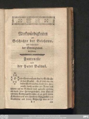 Fontenelle und der Pater Baltus.