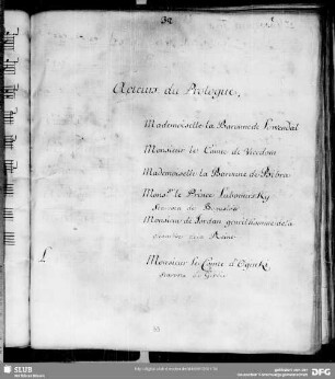 Acteurs du prologue