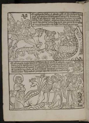 Der Reiter "Treu und wahrhaft", Sturz des Tieres und seiner Anhänger in den Höllenschlund (Apc.XIX, 20-21) ; Gefangennahme und Einkerkerung des Drachens durch Engel (Apc. XX, 1-3).