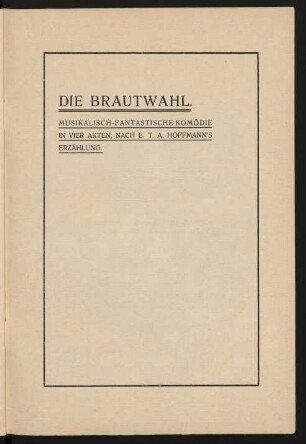 Die Brautwahl
