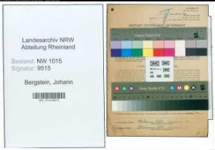 Entnazifizierung Johann Bergstein , geb. 20.05.1901 (Postschaffner)