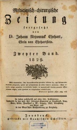 Medicinisch-chirurgische Zeitung. 1829, 2