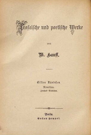 Prosaische und poetische Werke, 11. Novellen, 2