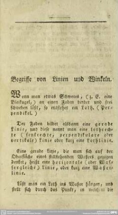 Begriffe von Linien und Winkeln